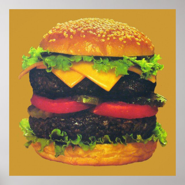 Double Deluxe Hamburger with Cheese Poster (Front)