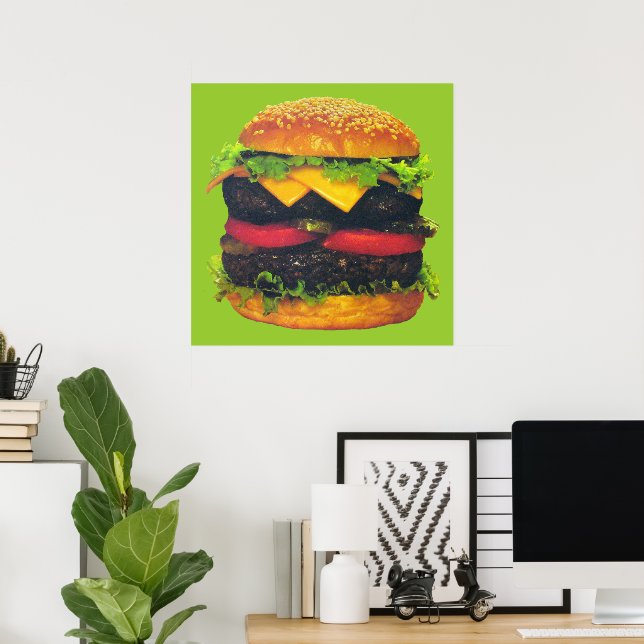Double Deluxe Hamburger with Cheese Poster (Home Office)