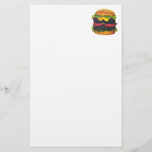 Double Deluxe Hamburger with Cheese Stationery