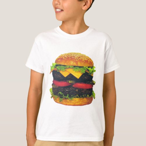 Double Deluxe Hamburger with Cheese T_Shirt