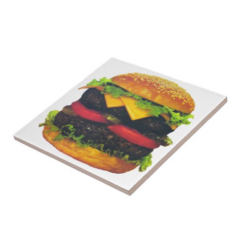 Double Deluxe Hamburger with Cheese Tile