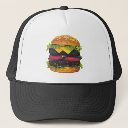 Double Deluxe Hamburger with Cheese Trucker Hat