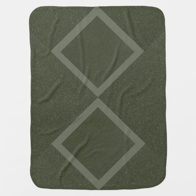 Double Diamond Moss Green Baby Blanket – Customize (Front)