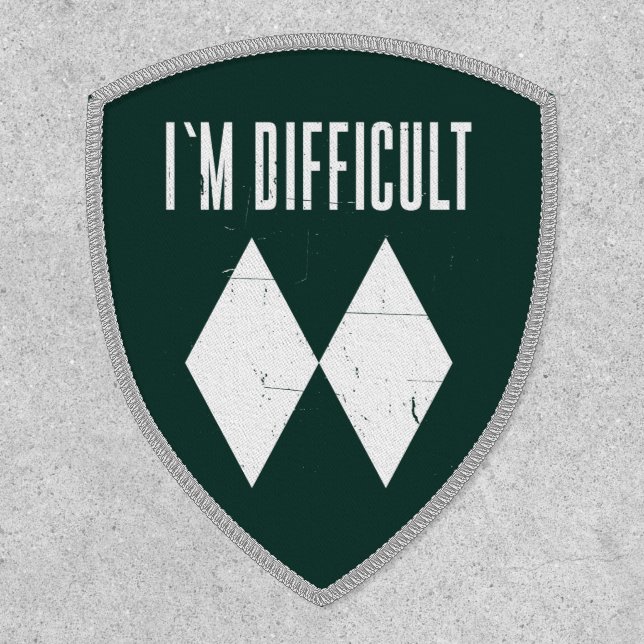 Double Diamond Ski Winter Sport I'm Difficult Patch (Front)