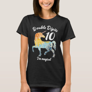Double Digits 10 Year Old Birthday Multi Color Uni T-Shirt