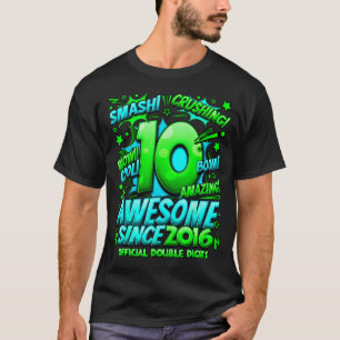 Double Digits 10 Year Old Boys 10th Birthday Boy  T-Shirt