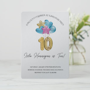 Double Digits Birthday Bash Invitation