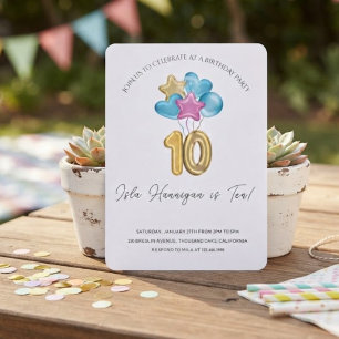 Double Digits Birthday Bash Invitation