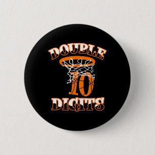Double Digits Birthday Decorations Boy 10 Basketba Button