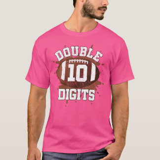 Double Digits Birthday Decorations Boy 10 Football T-Shirt