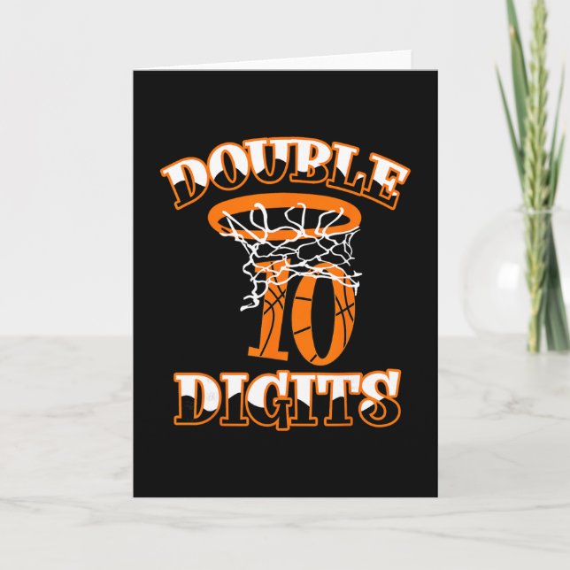 Double Digits Birthday Decorations Boy 10 Sketll 1 Card (Front)