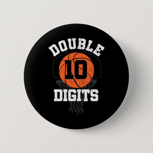 Double Digits Birthday Decorations Boy 10th Basket Button (Front)