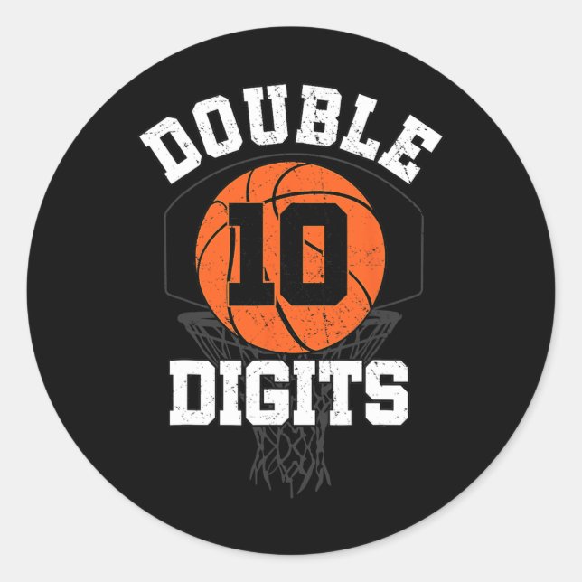 Double Digits Birthday Decorations Boy 10th Basket Classic Round Sticker (Front)