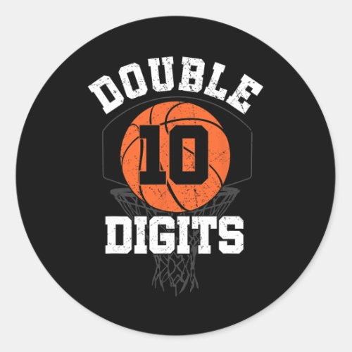 Double Digits Birthday Decorations Boy 10th Basket Classic Round Sticker