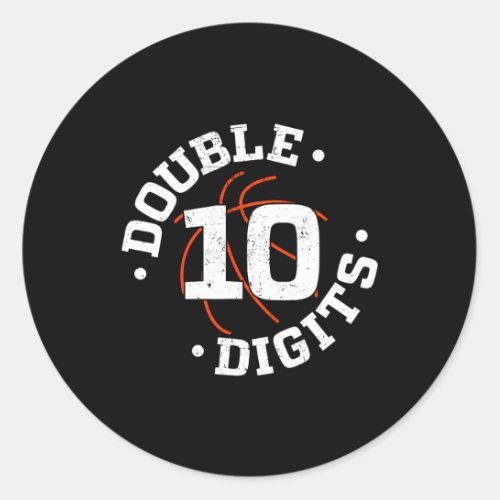 Double Digits Birthday Decorations Boy 10th Basket Classic Round Sticker