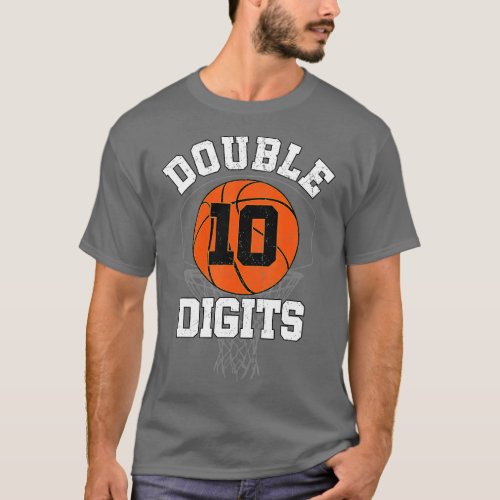 Double Digits Birthday Decorations Boy 10th Basket T_Shirt