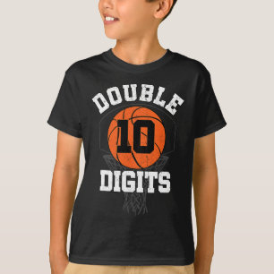 Double Digits Birthday Decorations Boy 10th Basket T-Shirt