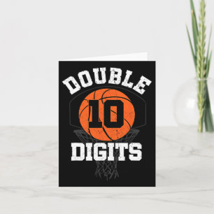 Double Digits Birthday Decorations Boy 10th Bysket Card
