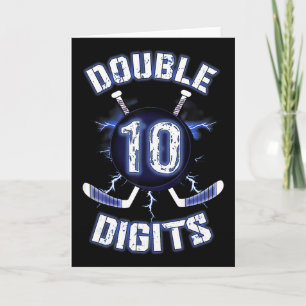 Double Digits Birthday Decorations Ice Hockey 10th Card