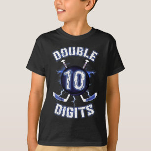 Double Digits Birthday Decorations Ice Hockey 10th T-Shirt
