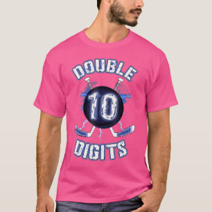 Double Digits Birthday Decorations Ice Hockey 10Th T-Shirt