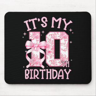 Double Digits Birthday Girl 10th Birthday Coquette Mouse Pad