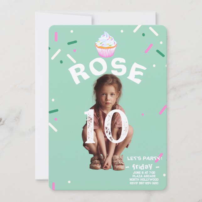 Double Digits Celebration Bash Invitation (Front)