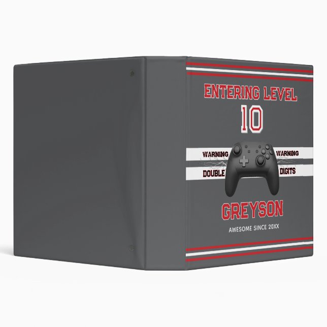 Double digits! Perfect Ten Year old  3 Ring Binder (Background)
