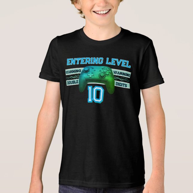 Double digits! Perfect Ten Year old Birthday  Tri-Blend Shirt (Front)