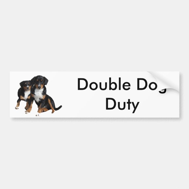 Double Dog Duty Bumper Sticker (Front)