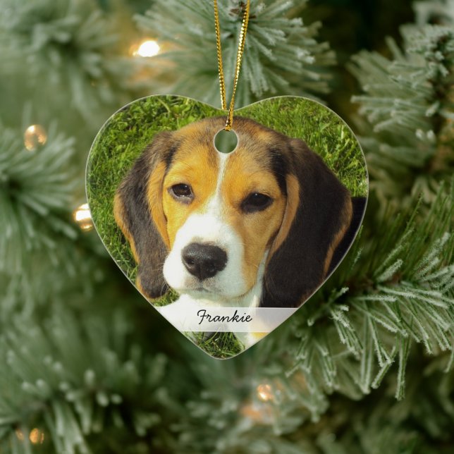 Double Dog Picture Christmas Tree Ornament (Tree)