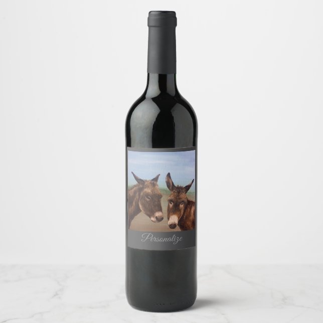 Double Donkey Wine Label (Front)