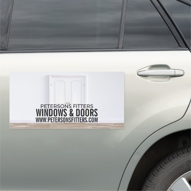 Double Doors, Window & Door Fitter Company Car Magnet (In Situ)