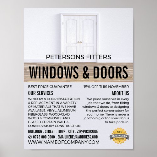 Double Doors Window  Door Fitter Company Poster