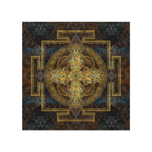 Double Dorje _ Vishvavajra  _Vajra Wood Wall Art