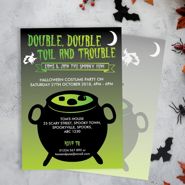 'Double, double toil & trouble' Halloween Invitation (Creator Uploaded)