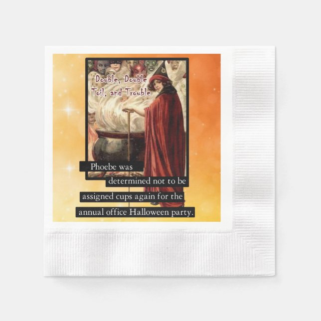 Double, Double, Toil & Trouble Halloween Potluck I Napkins (Front)