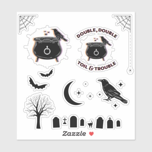 Double Double Toil  Trouble Sticker Cutouts