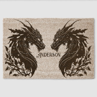 Double Dragon Fiber Doormat