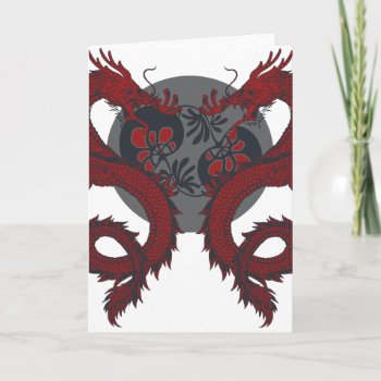 Double Dragon Greeting Card by brev87 at Zazzle