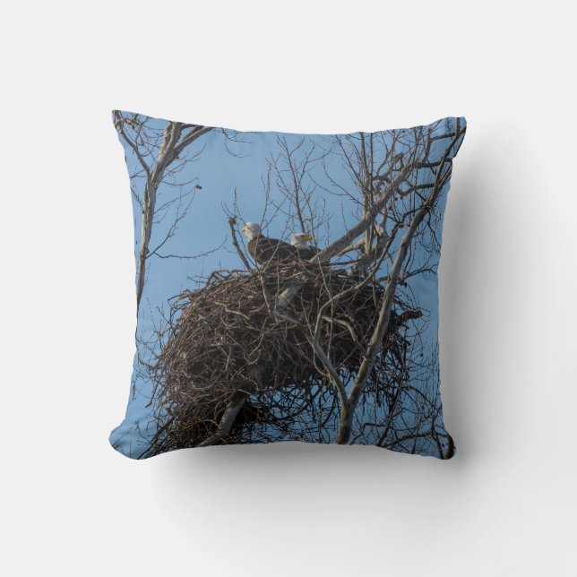 Double Eagle Trouble Throw Pillow (Front)
