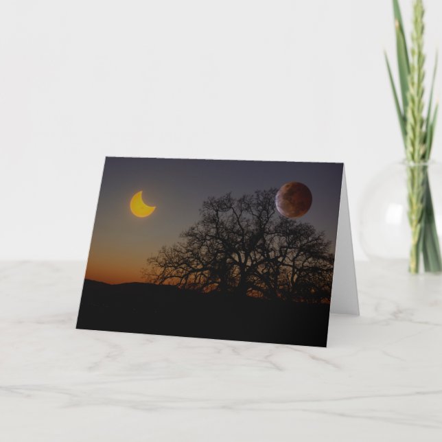 Double Eclipse Blank Greeting Card (Front)