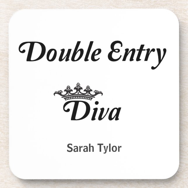 Double Entry Diva Beverage Coaster (Front)