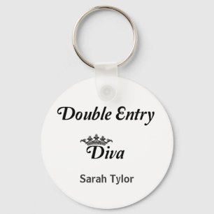 Double Entry Diva Keychain