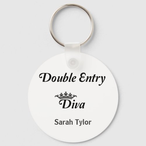 Double Entry Diva Keychain
