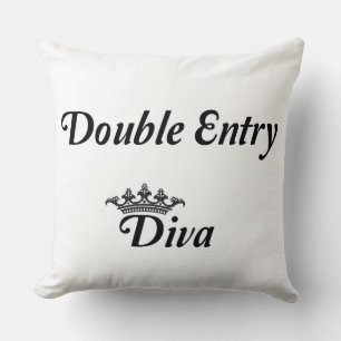 Double Entry Diva Throw Pillow