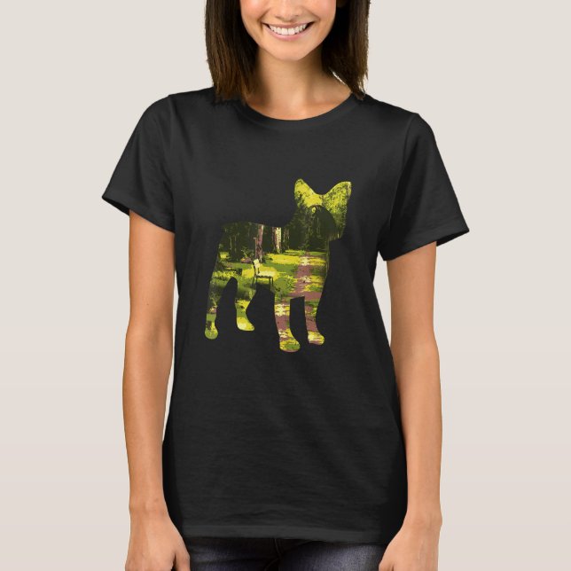Double Exposure Animals French Bulldog Idea T-Shirt (Front)