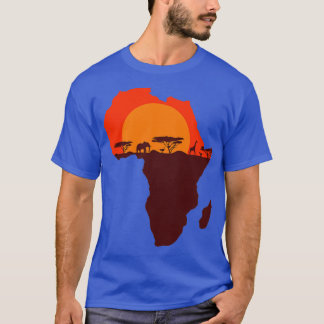 Double Exposure Art Africa Safari Funny Gift Idea  T-Shirt