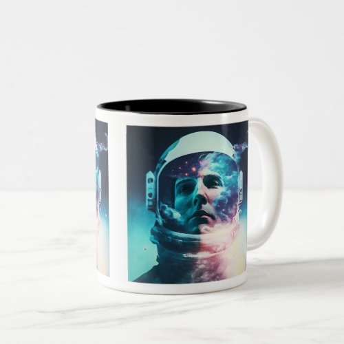 Double Exposure Astronaut Two_Tone Mug 11 oz  Two_Tone Coffee Mug