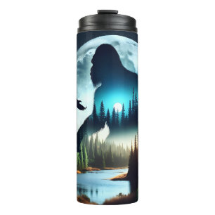Double Exposure Bigfoot, Eagle and Full Moon Thermal Tumbler